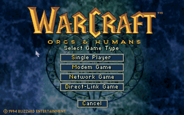 Warcraft 1 main menu
